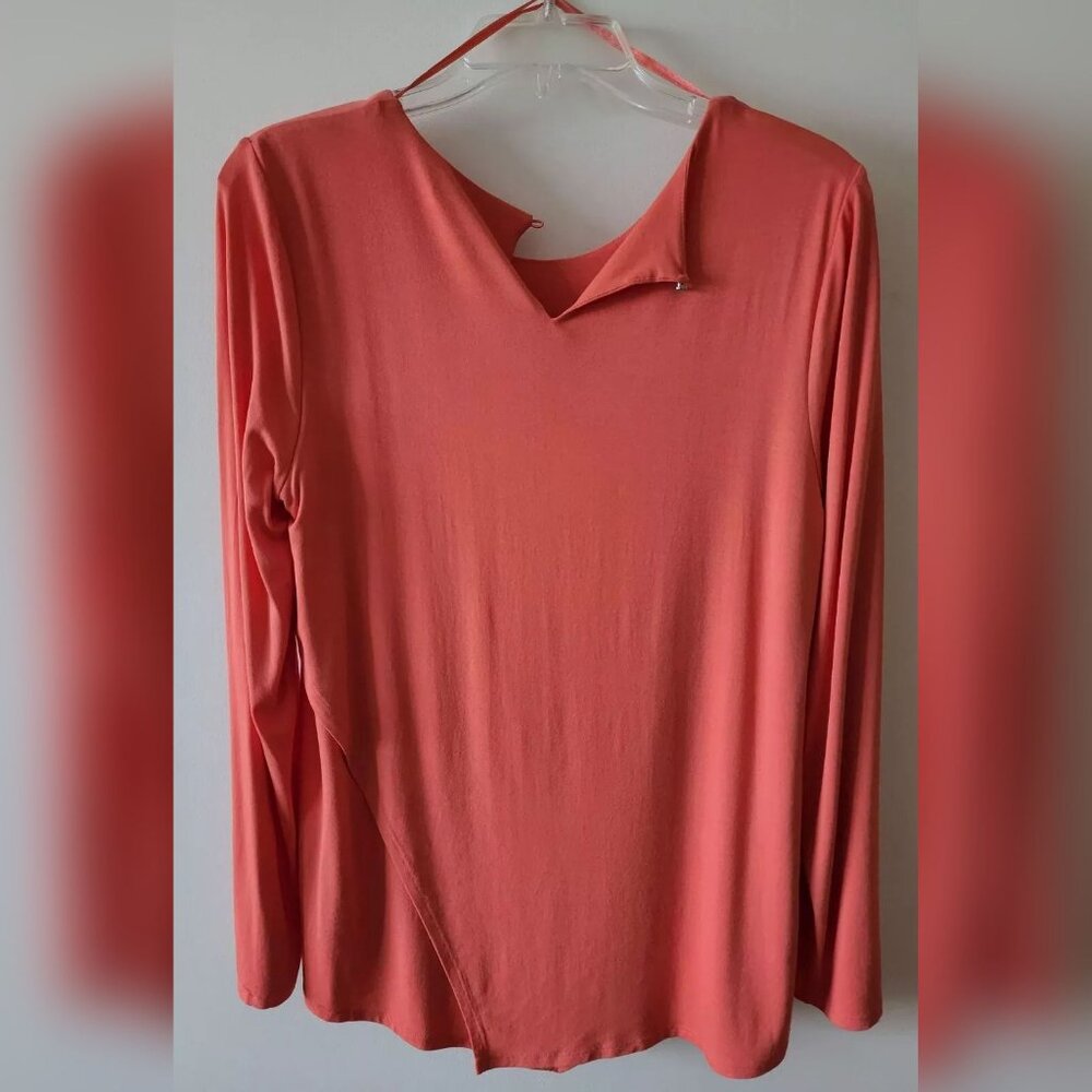 VINCE CAMUTO Women's Long Sleeve Keyhole Wear To Work Peasant Top Size M